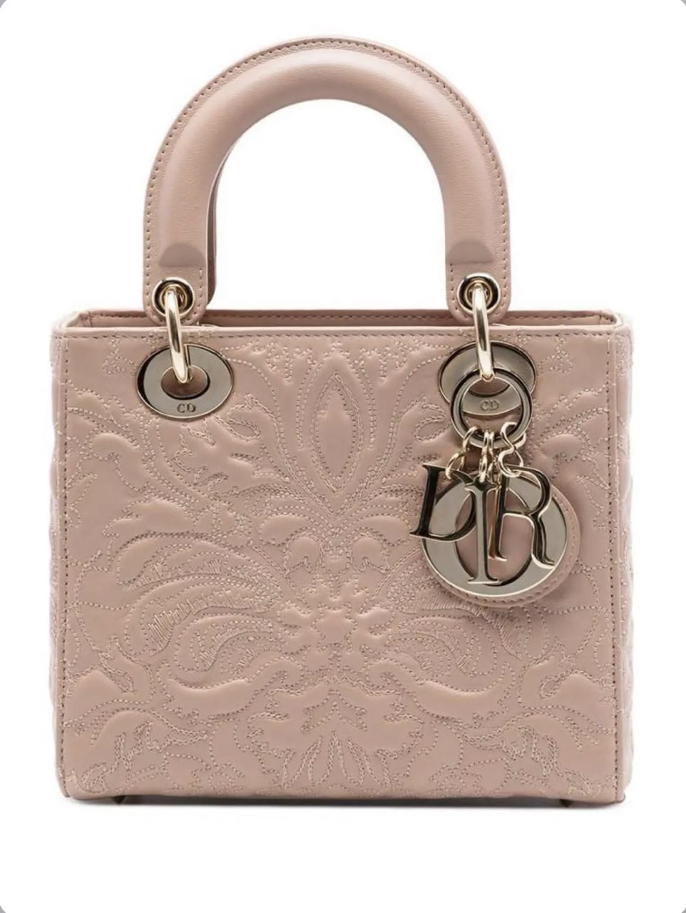 Pink Embroidered Lady Dior Handbag