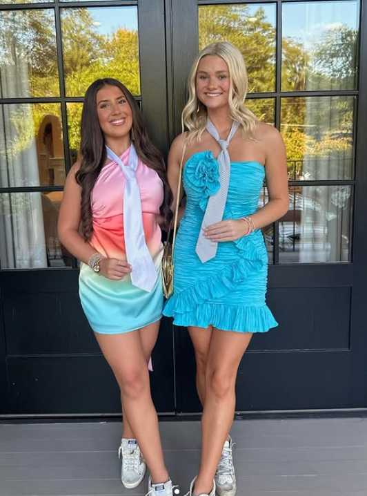 Ombre One-Shoulder Draped Mini Dress