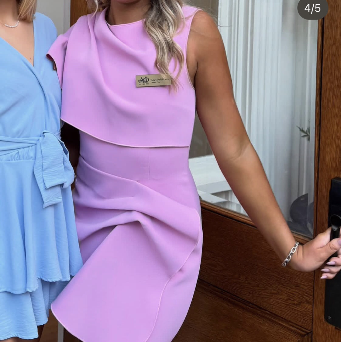 Alcer Lavender Draped Mini Dress