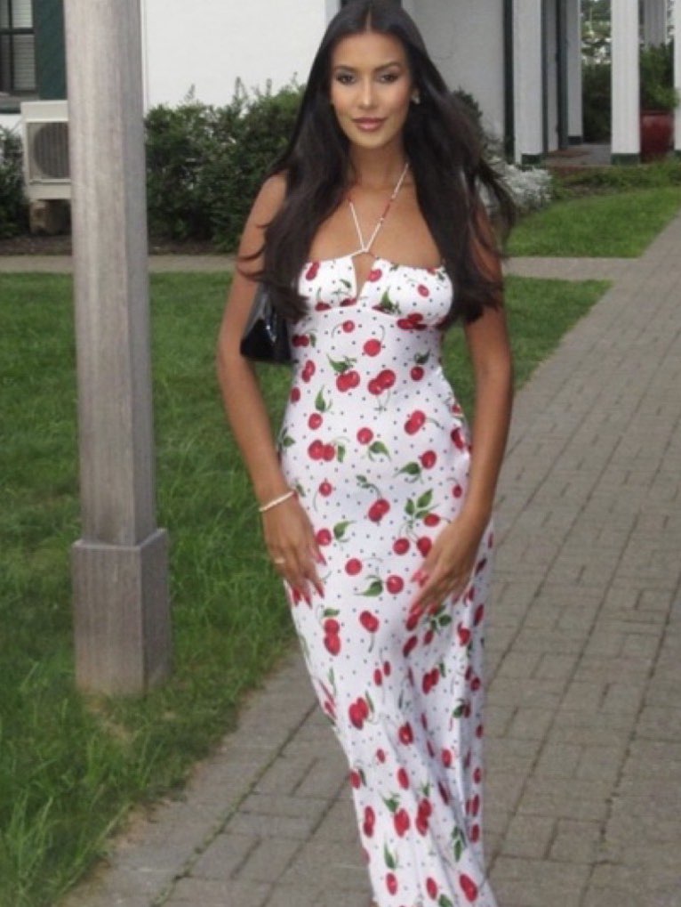 Cherry Print Midi Dress