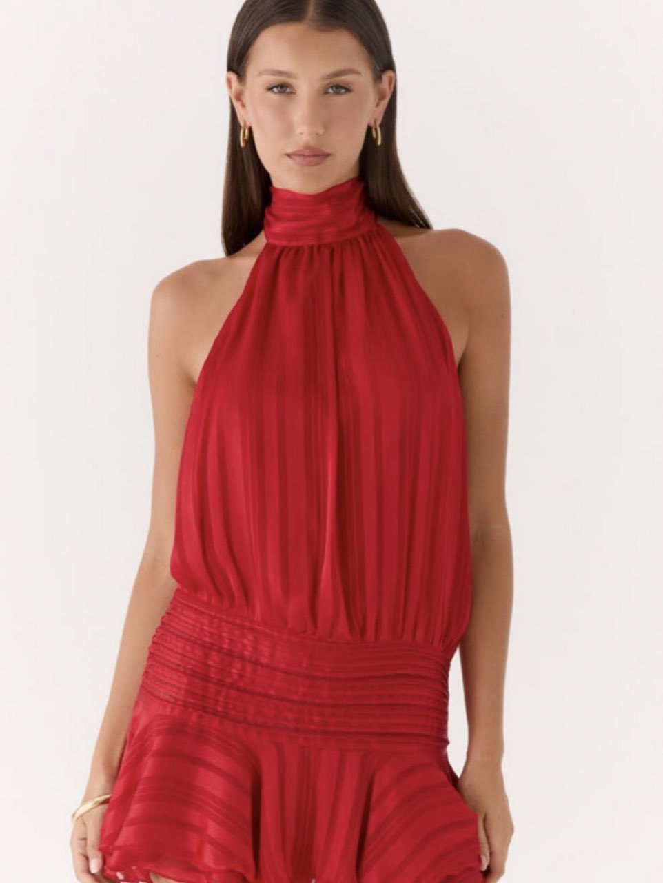 Red Halter Neck Mini Dress