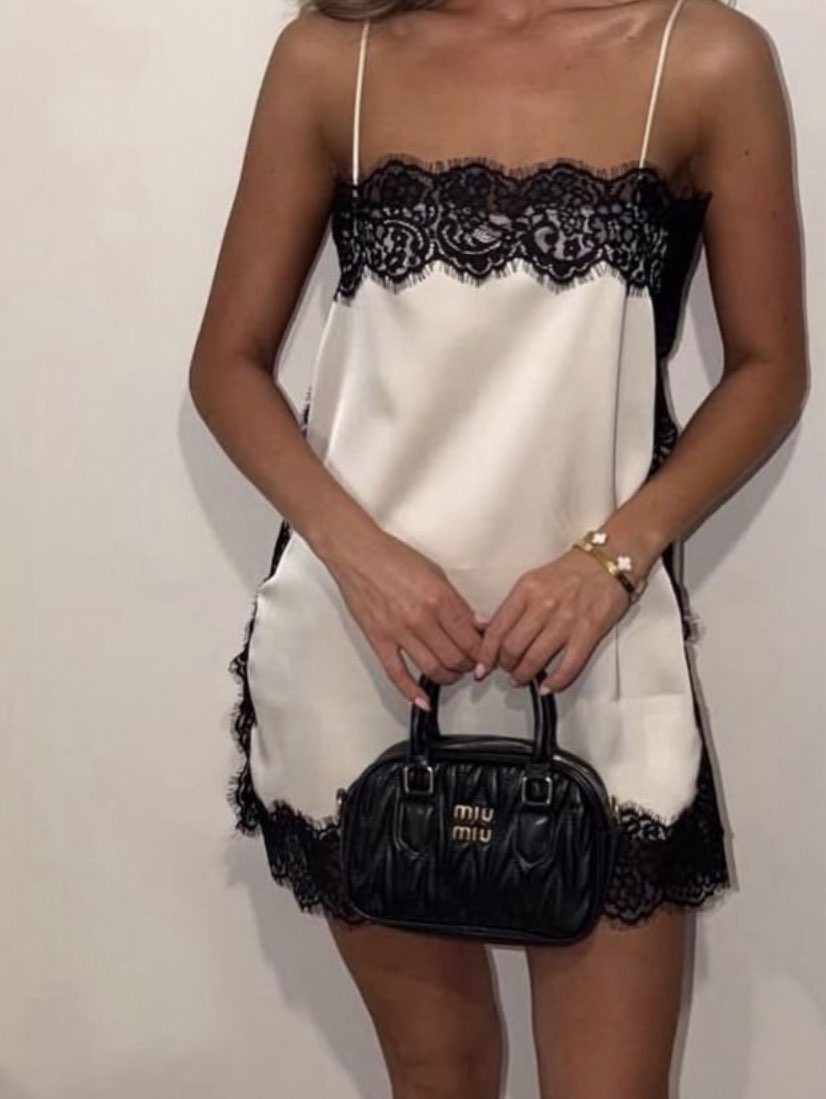 Silk Lace Trim Slip Dress