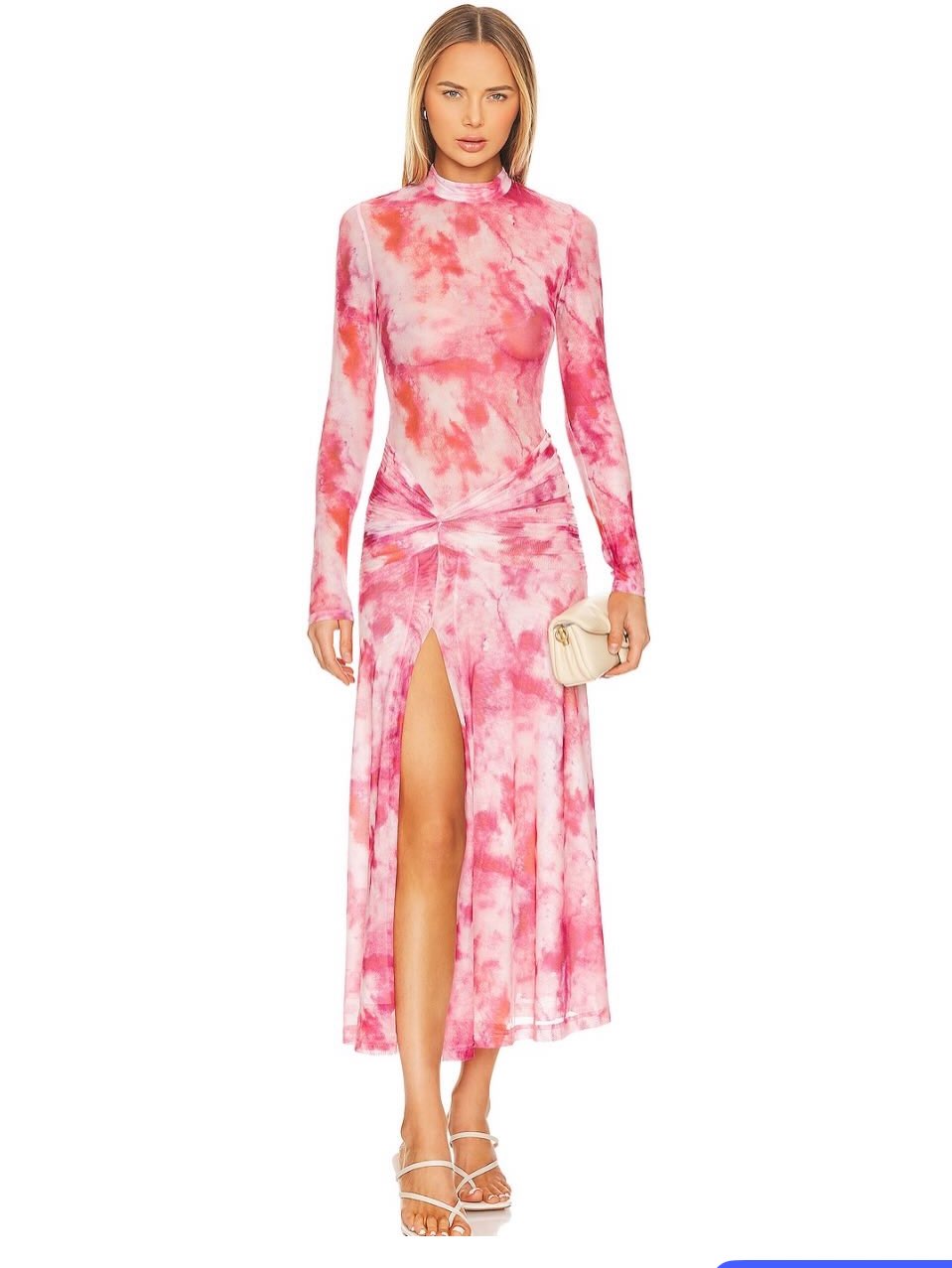 Pink Tie-Dye Midi Dress
