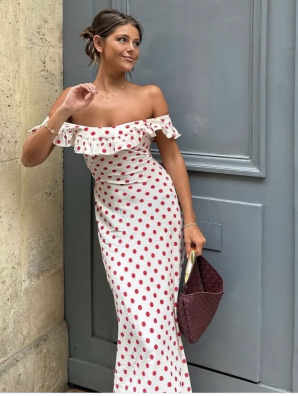 Red Polka Dot Maxi Dress