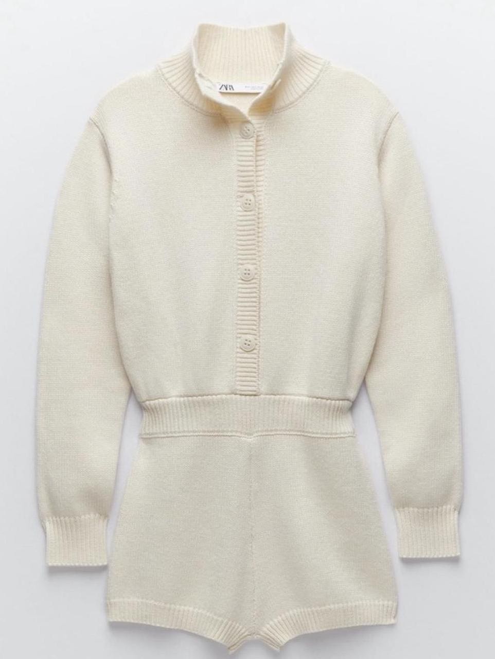 Zara knit cream romper