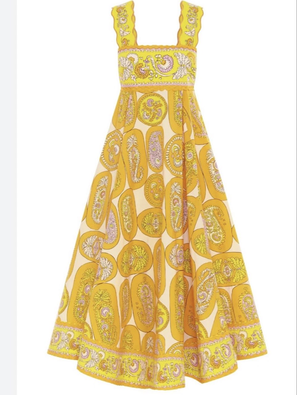Emilio Pucci Scalloped-Trim Printed Cotton Maxi Dress