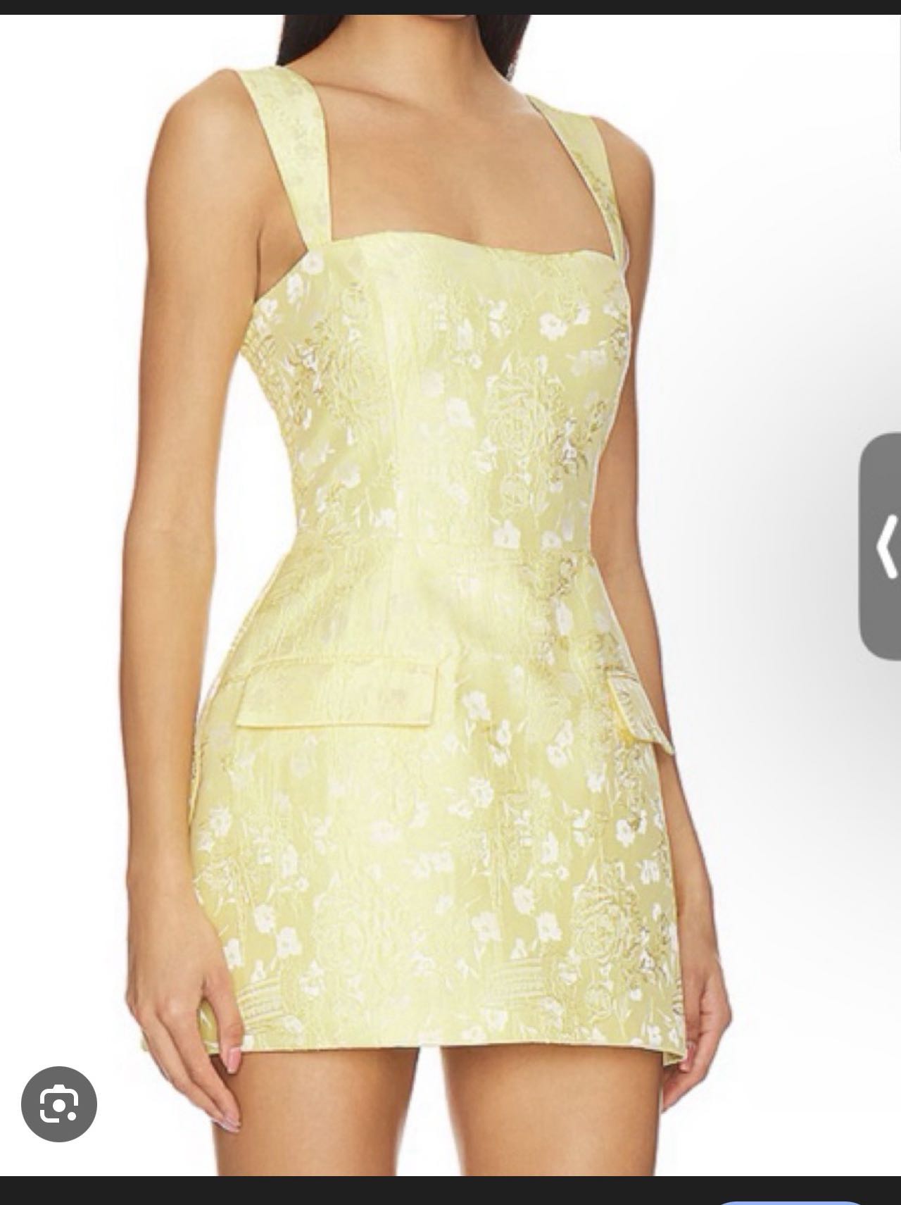 Yellow Brocade Mini Dress