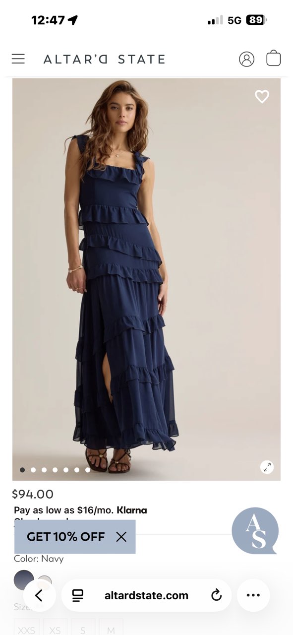 Navy Ruffled Tiered Maxi Dress