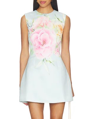 Light blue floral printed dress