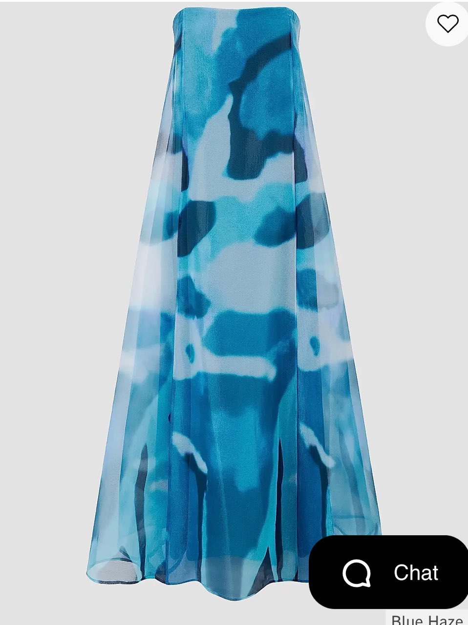 STAUD Alyssa Blue Abstract Strapless Maxi Dress
