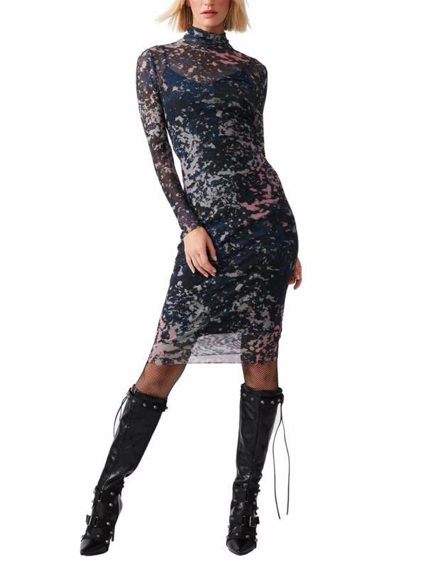 See Through Multi Color Maxi Dress
