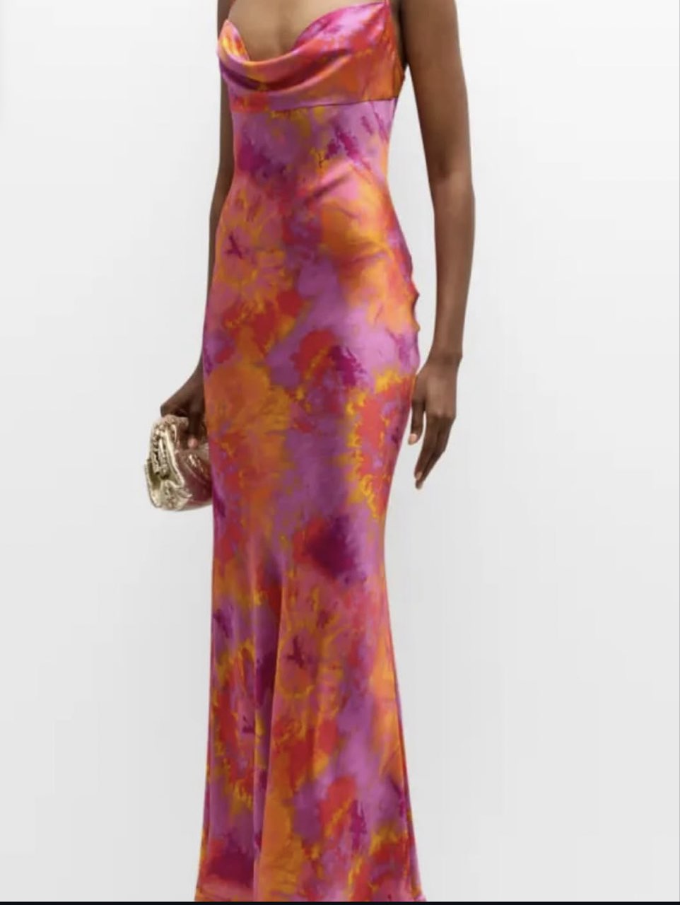 Satin Cowl Neck Slip Dress