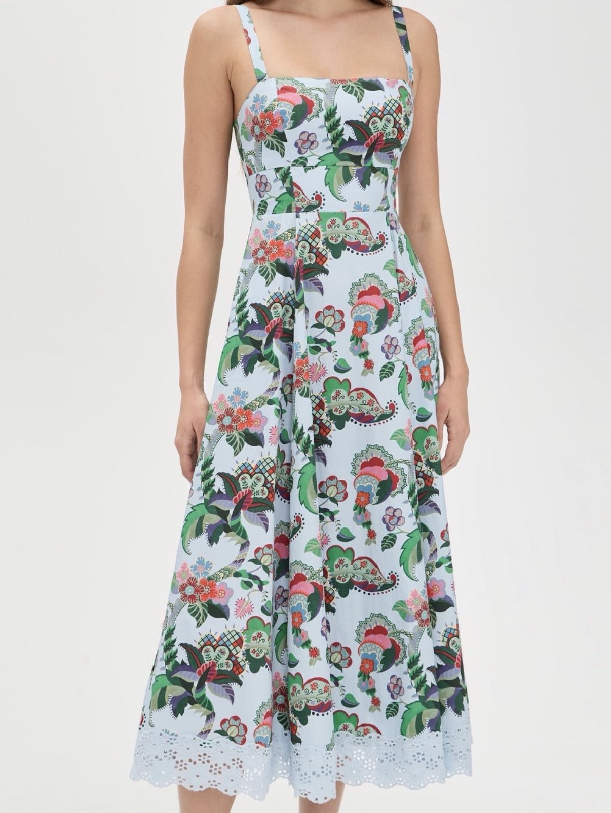 The Margot Dress- Light blue jungle floral 🩵