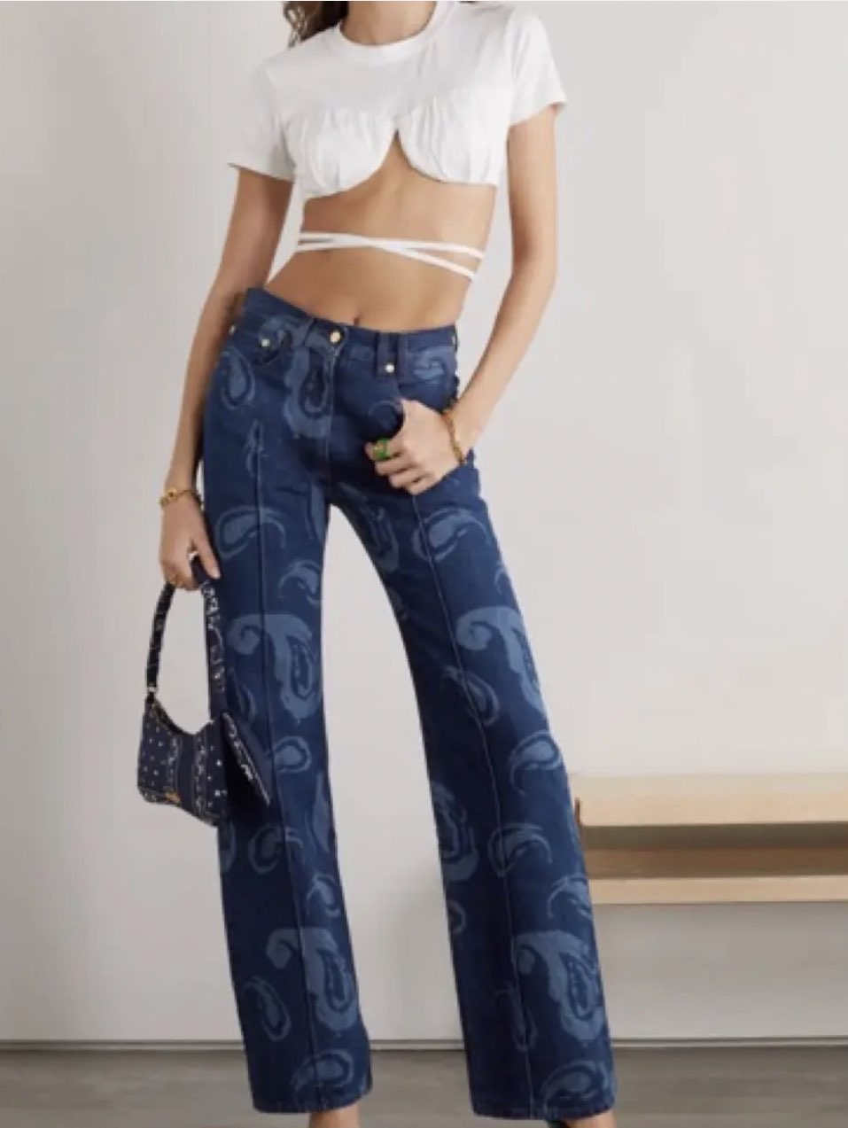 Miaou Mona Paisley Wide-Leg Jeans