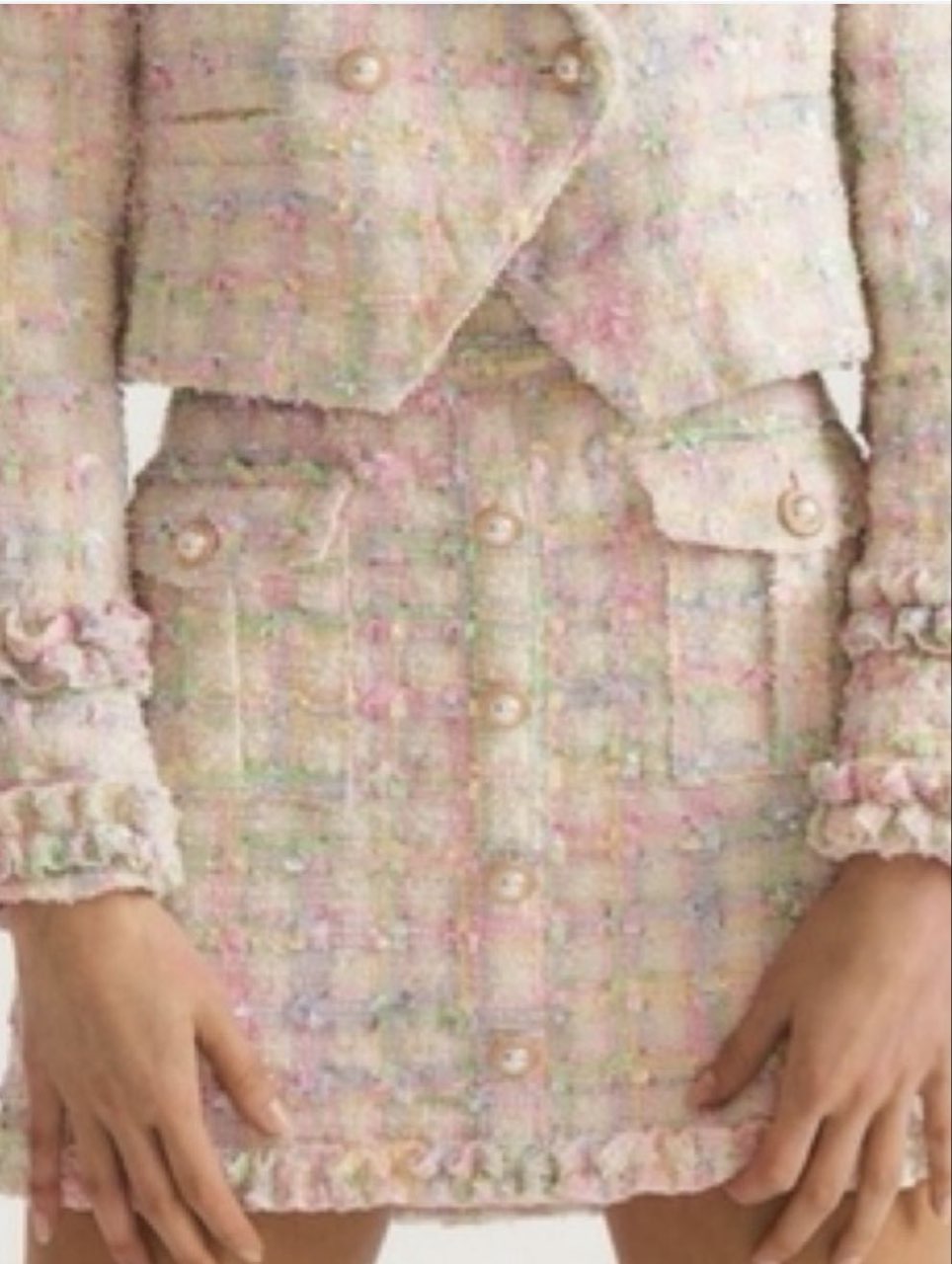 Pastel Tweed Mini Skirt