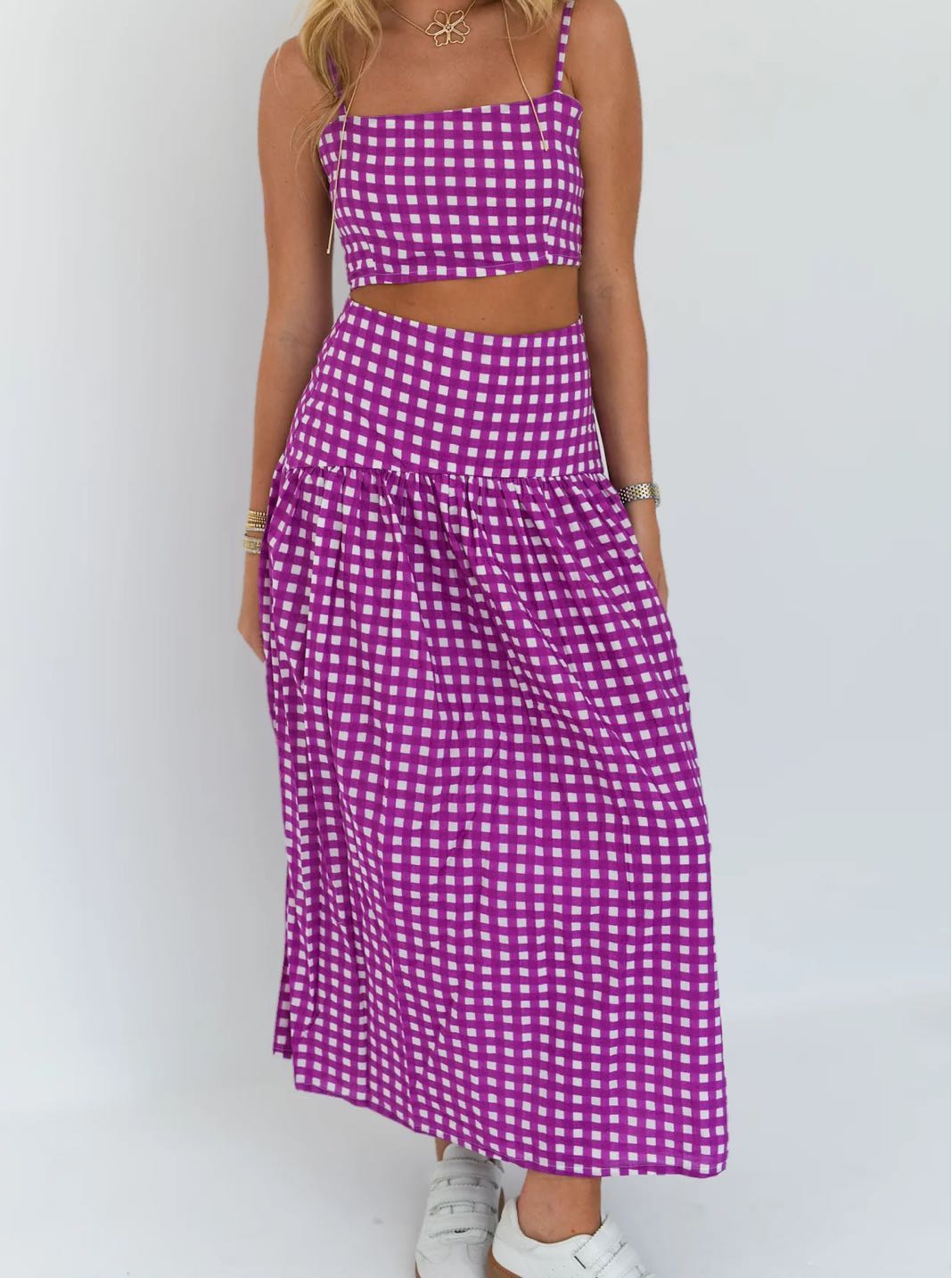 Purple Gingham Set