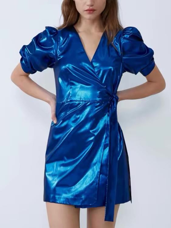 metallic mini dress
