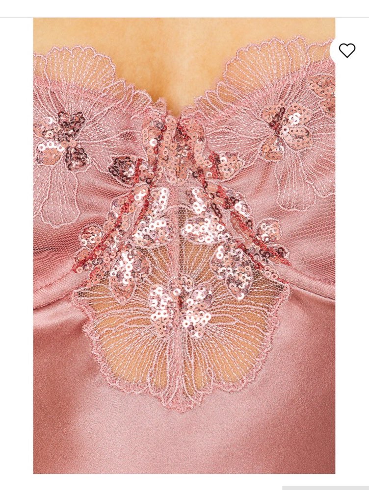 Pink Sequin Embroidered Slip Midi Dress