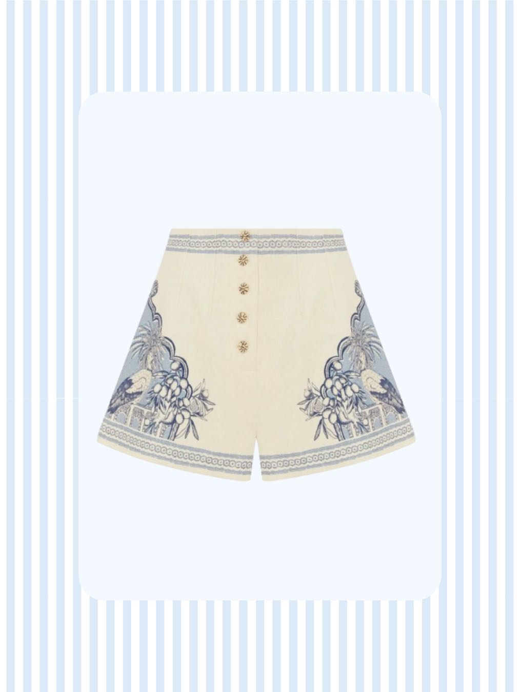Printed Button-Front Shorts