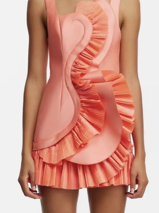 Acler orange ruffle dress