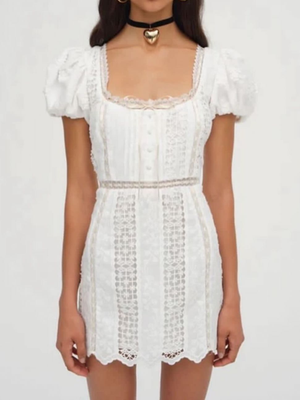 White lace mini dress