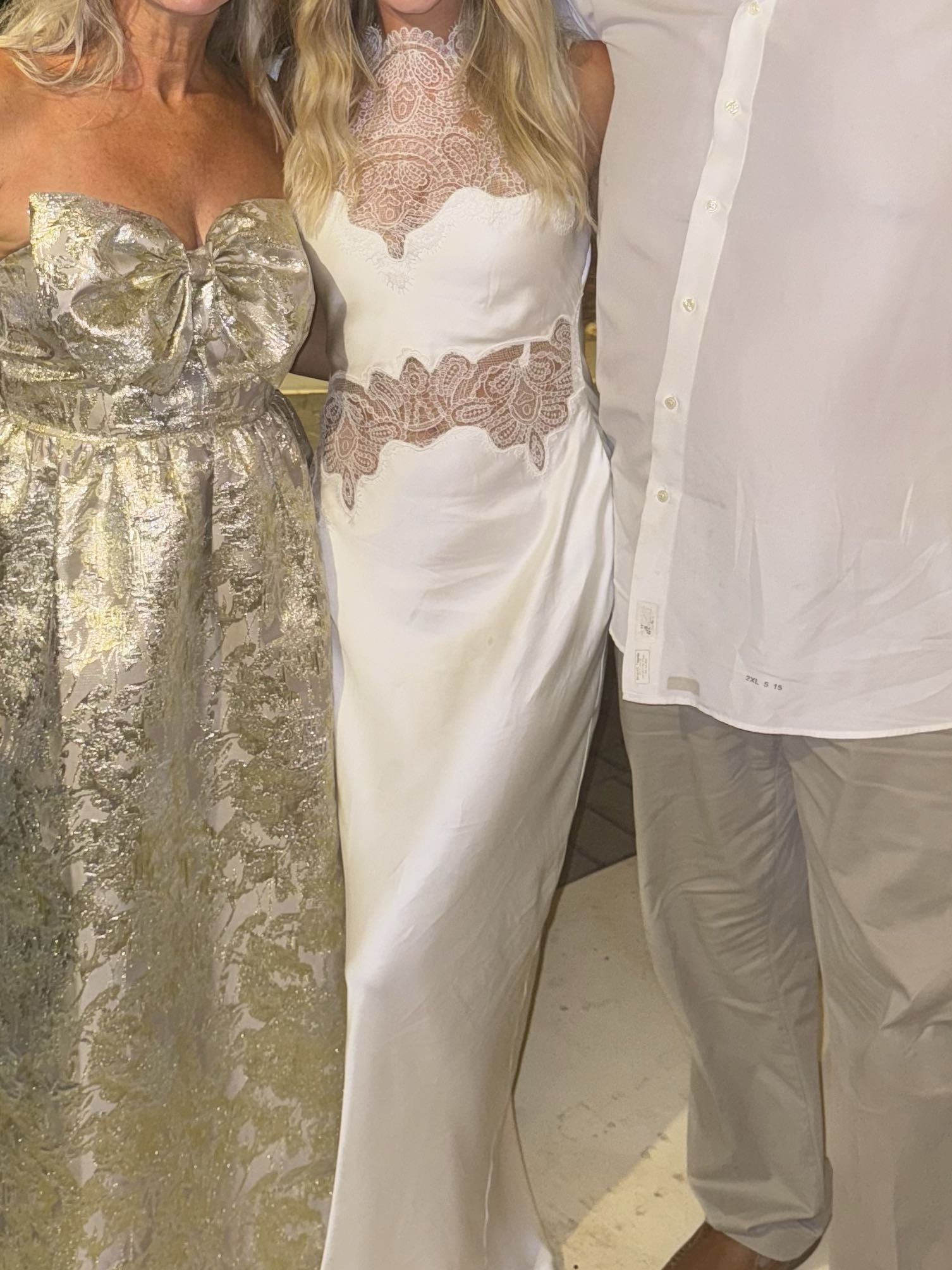 White Lace Evening Gown