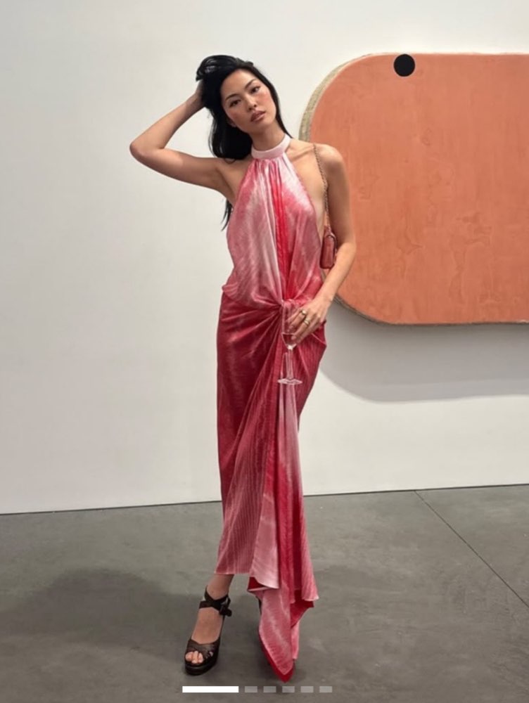 Pink Halter Knot Midi Dress