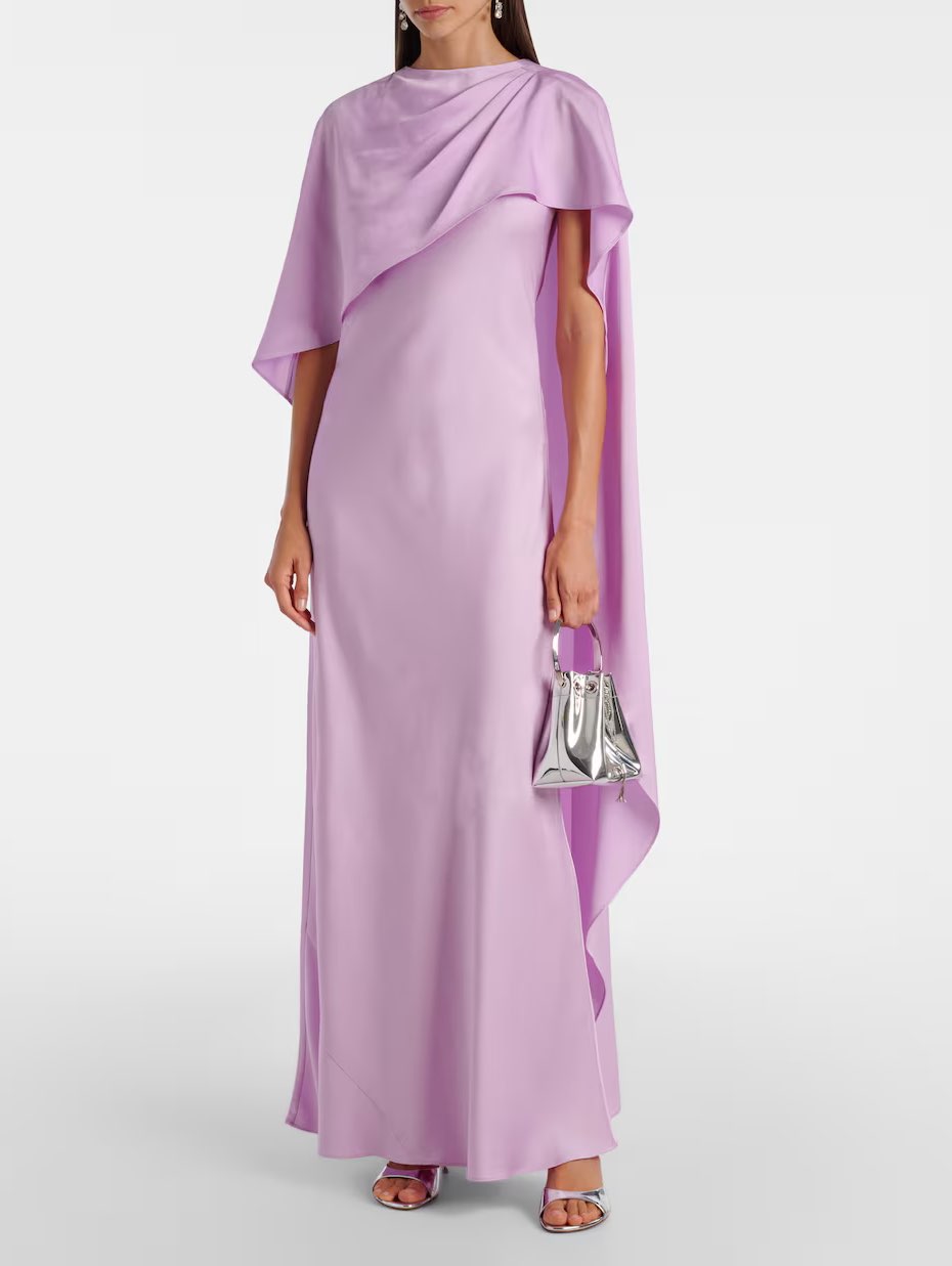 Lavender Draped Evening Gown