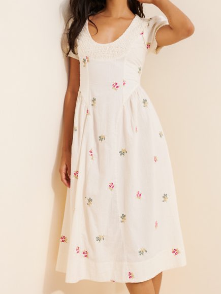 Free People Maisie Midi Dress in Ivory