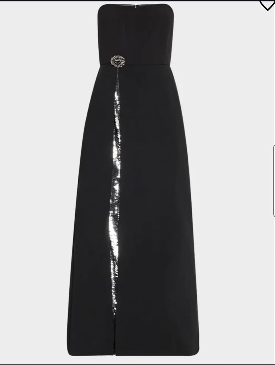 Black Strapless Evening Gown