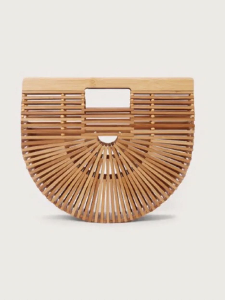 Bamboo Half-Moon Clutch