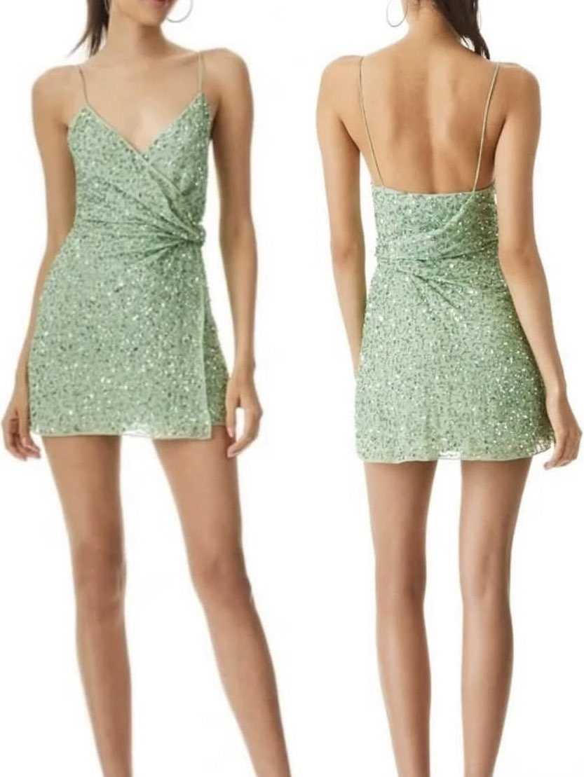 Mint Green Sequin Mini Dress