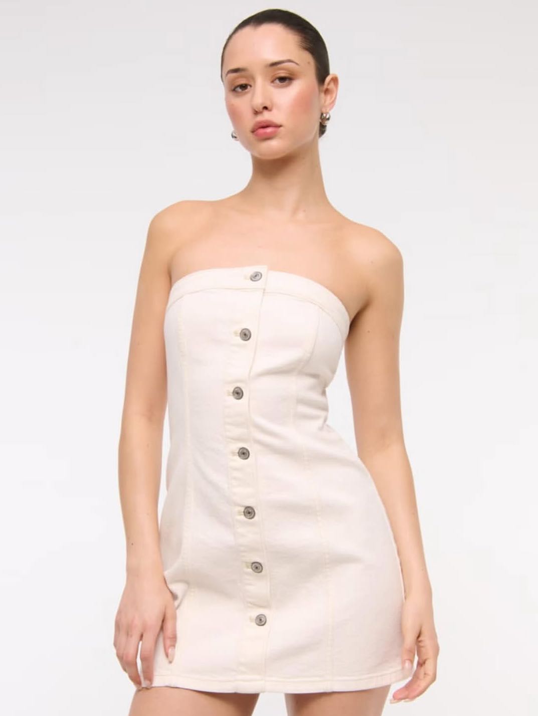 Abercrombie and Fitch white denim mini dress