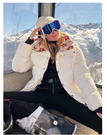 Louis Vuitton White Puffer Jacket with Star Collar