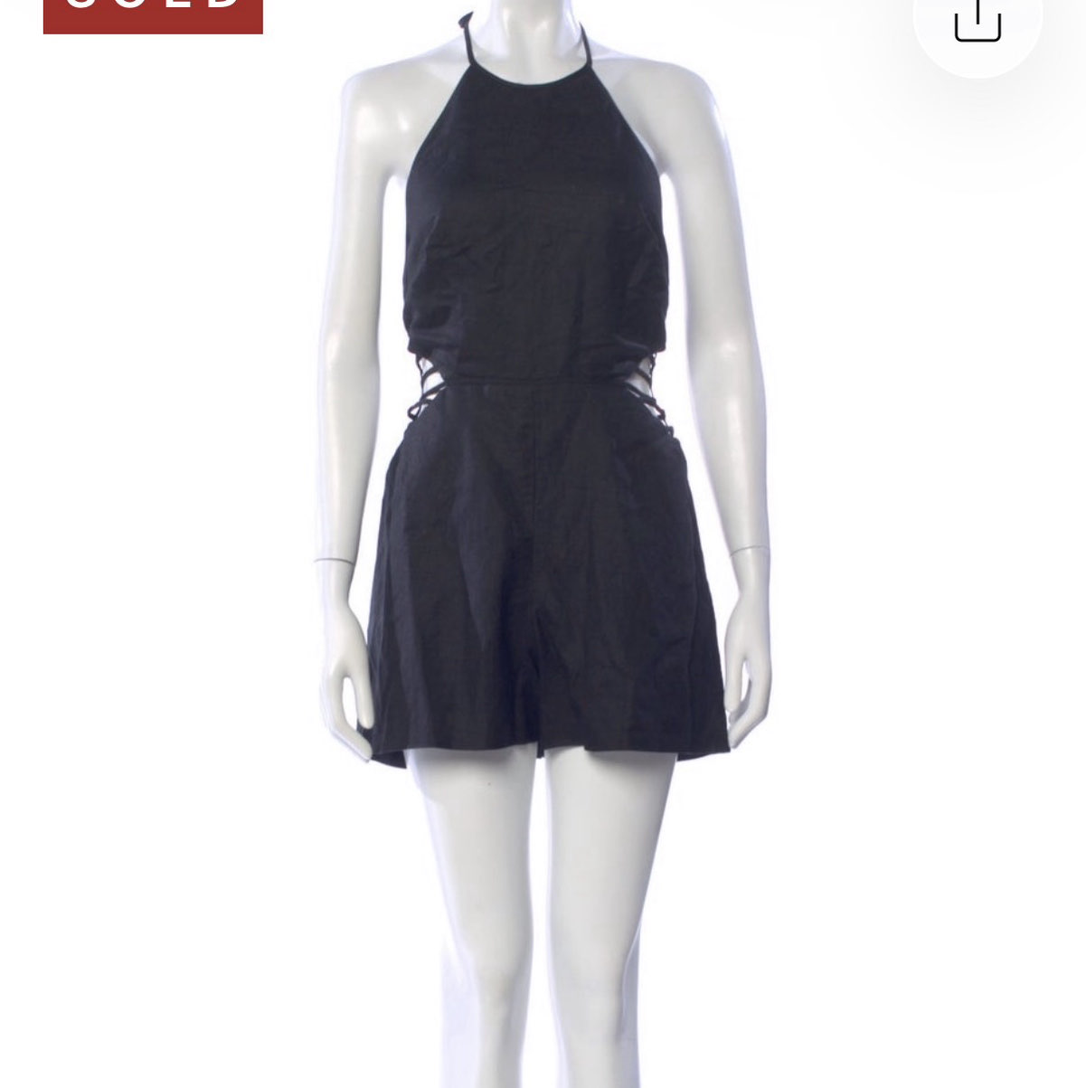 Jonathan Simkhai Black Halter Cut-Out Romper