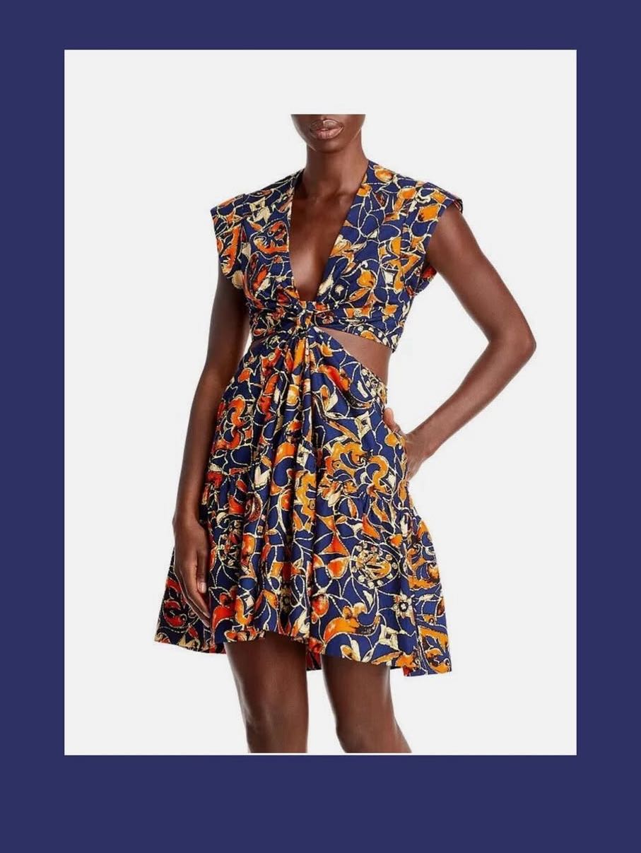 Orange and blue dress
