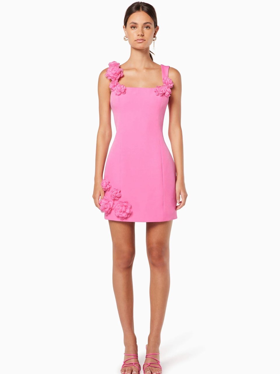Trompe 3D Floral Mini Dress in Pink
