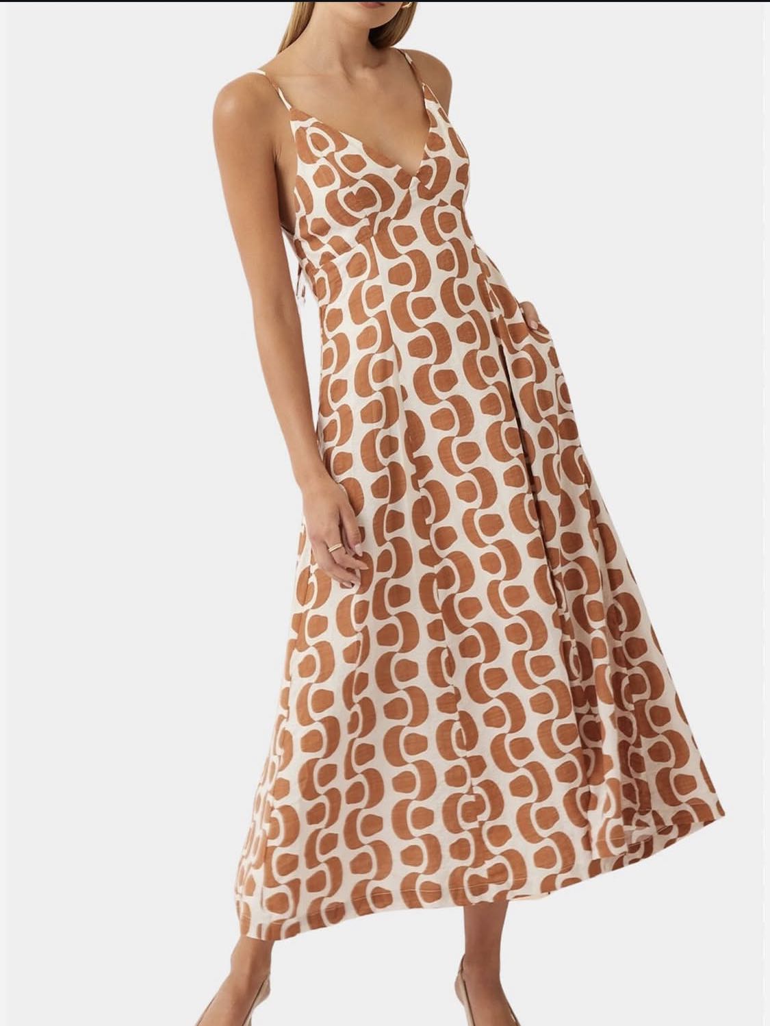 Geometric Print Midi Dress