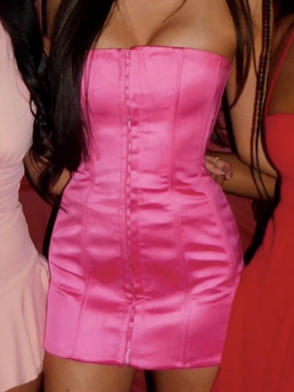 Pink Satin Corset Dress