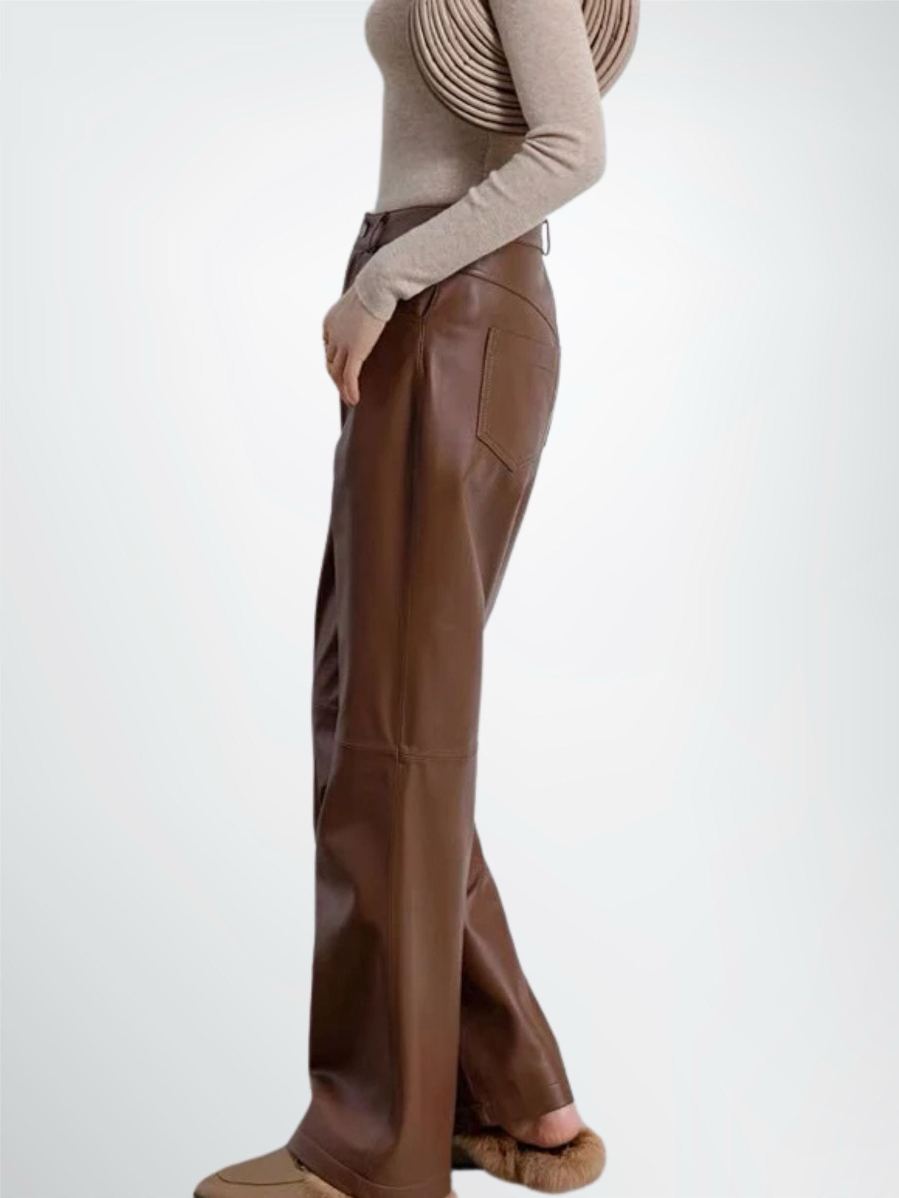 Brown Faux Leather pants