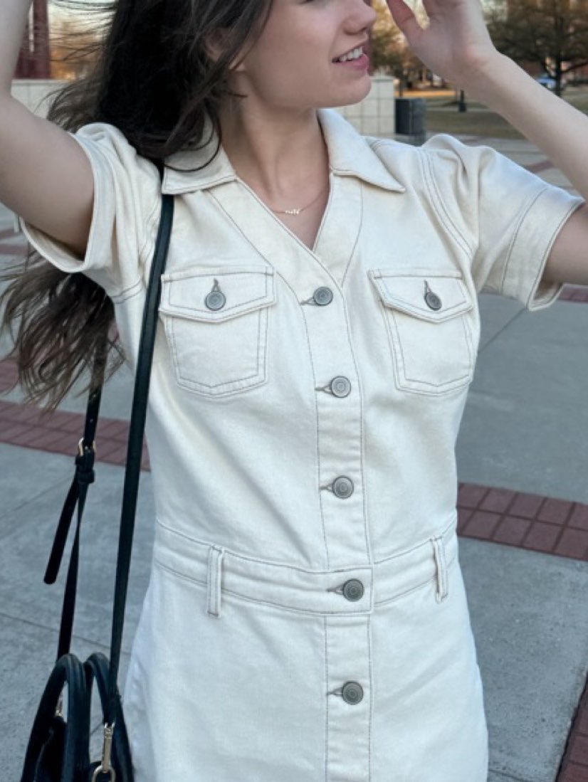 Off-White Denim Button-Up Dress