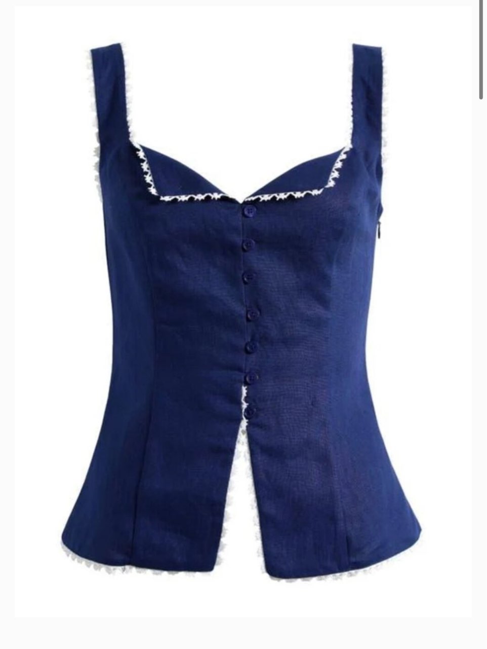 Reformation Women's Blue Viola Linen Button-Up Top, 0