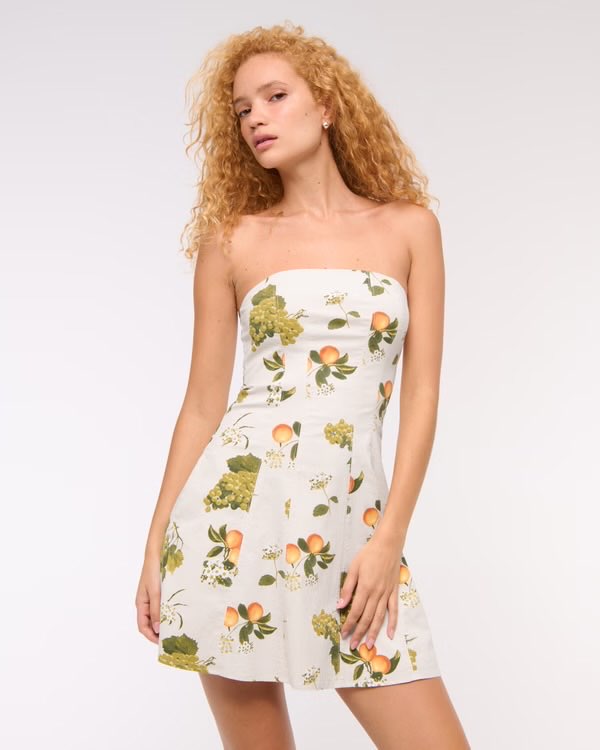 The A&F Fruit Print Mila Strapless Mini Dress