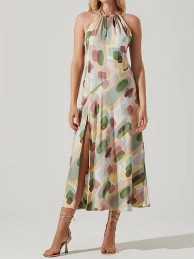 Kazia Satin Halter Dress