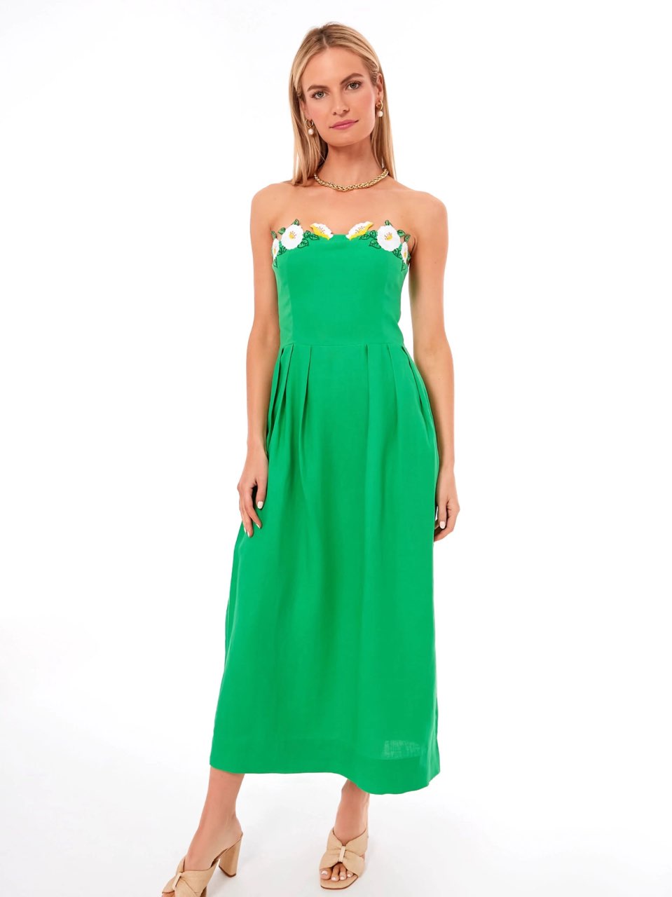 Lorr kelly green strapless dress