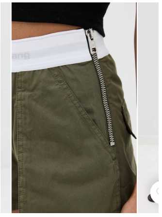 Alexander Wang Olive Green Utility Shorts