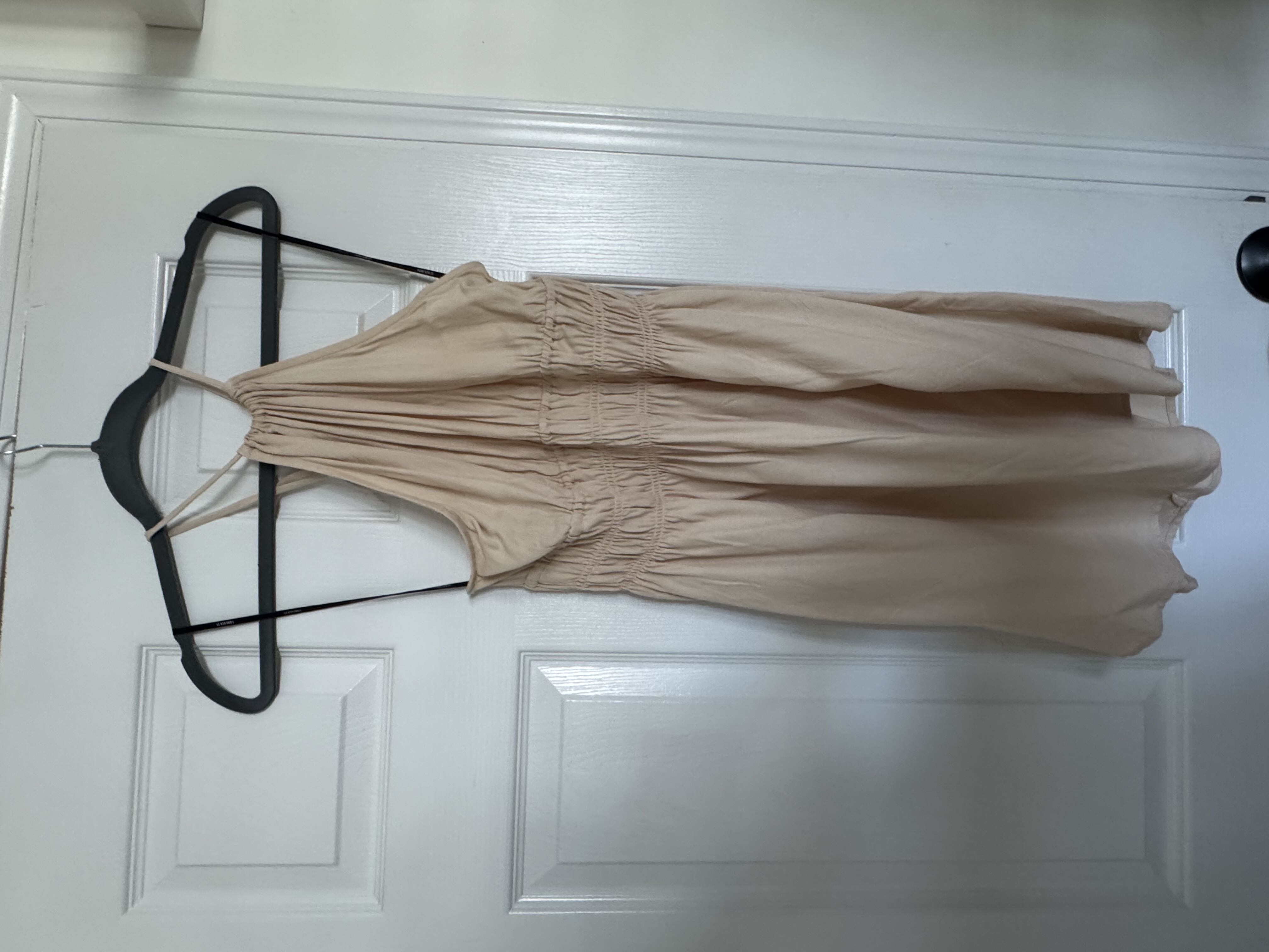 Cream tie neck dress