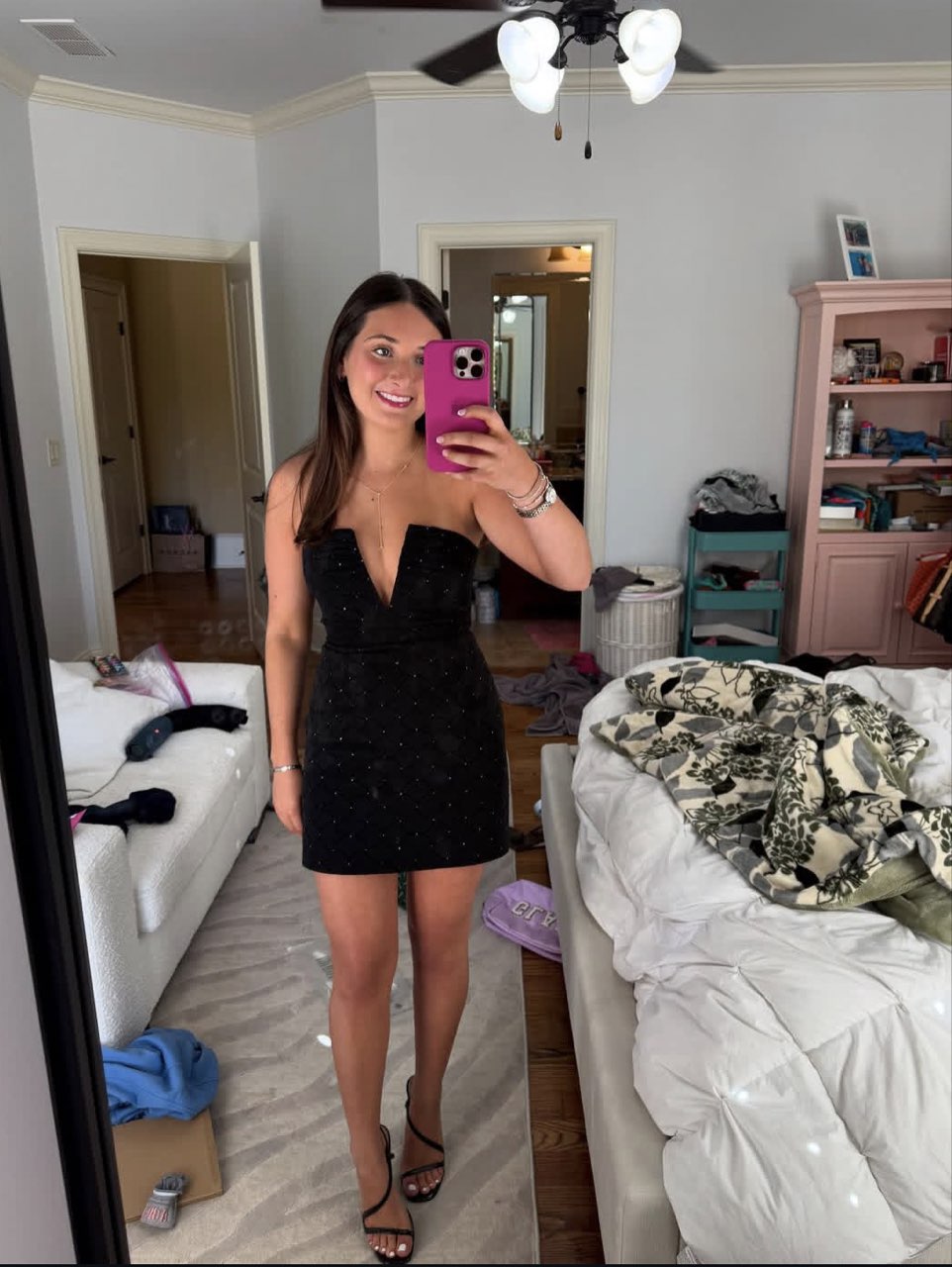 Black Strapless Mini Dress