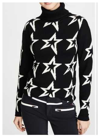 Black Star Print Turtleneck Sweater