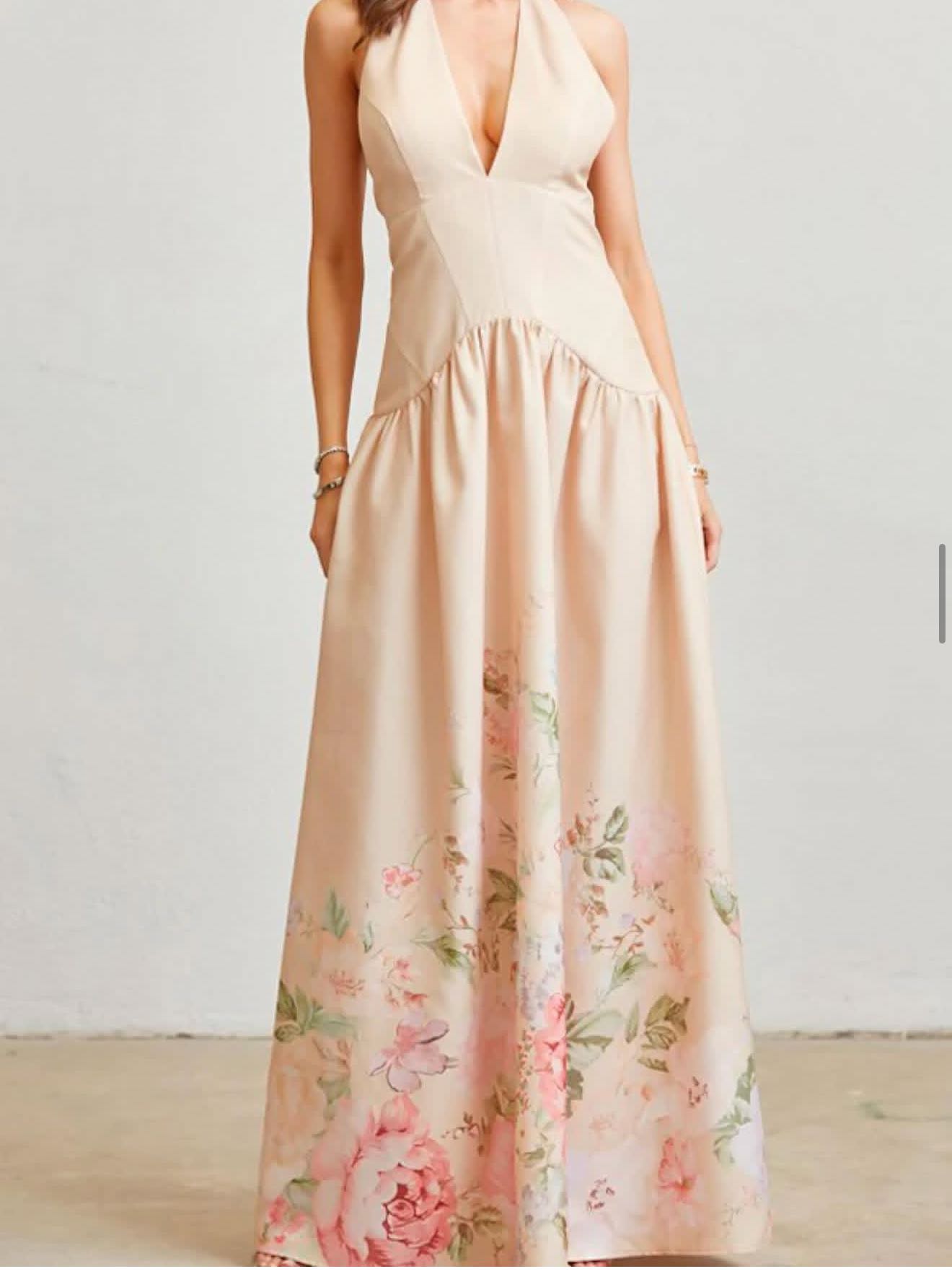 Floral Halter Maxi Dress